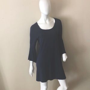 Kensie Medium Scoop Neck 3/4 Sleeve Navy Dress